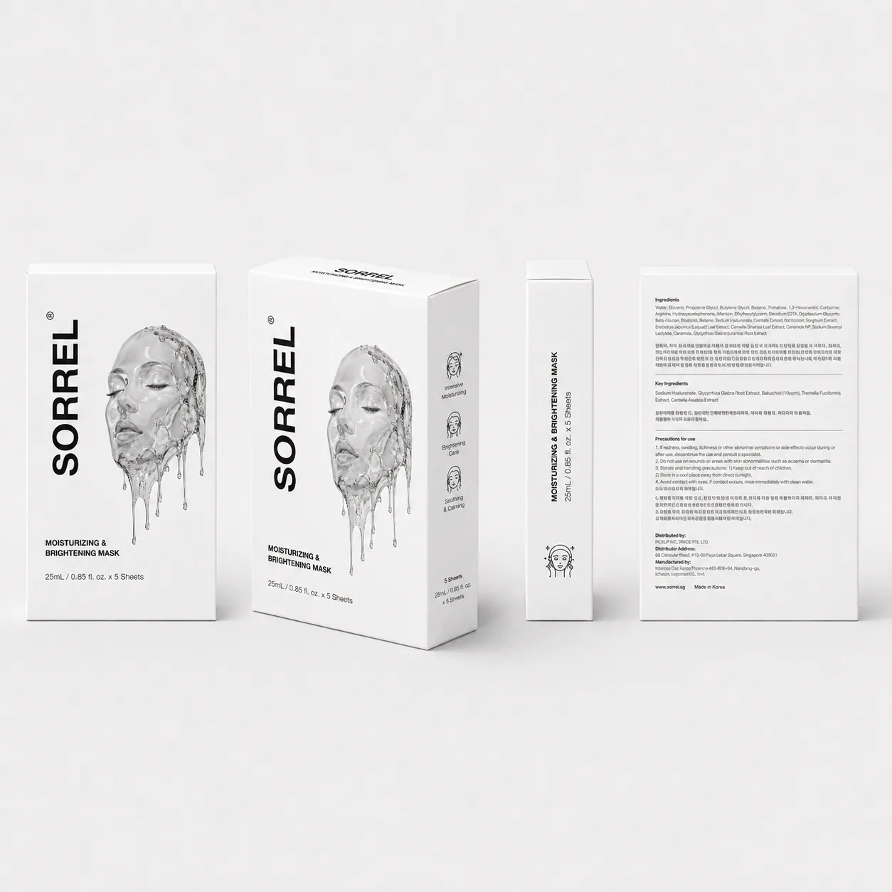 SORREL Moisturizing and Brightening Mask packaging views